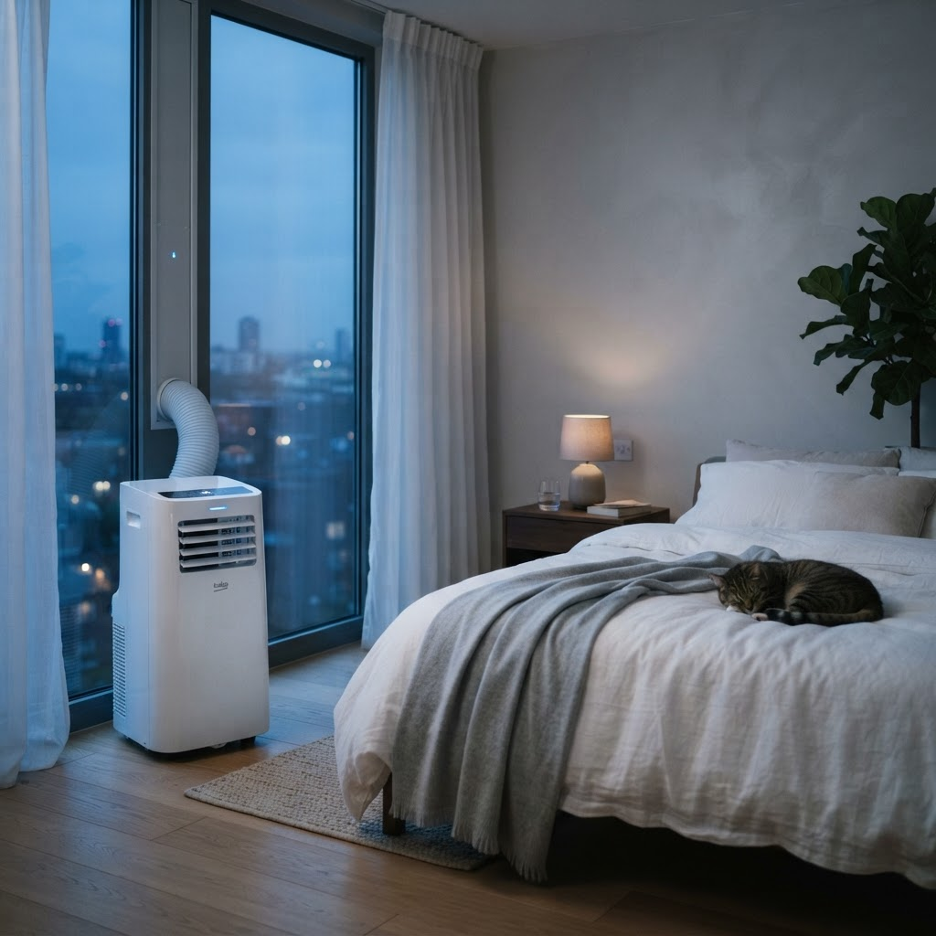 Climatiseur Beko en mode nuit dans une chambre calme